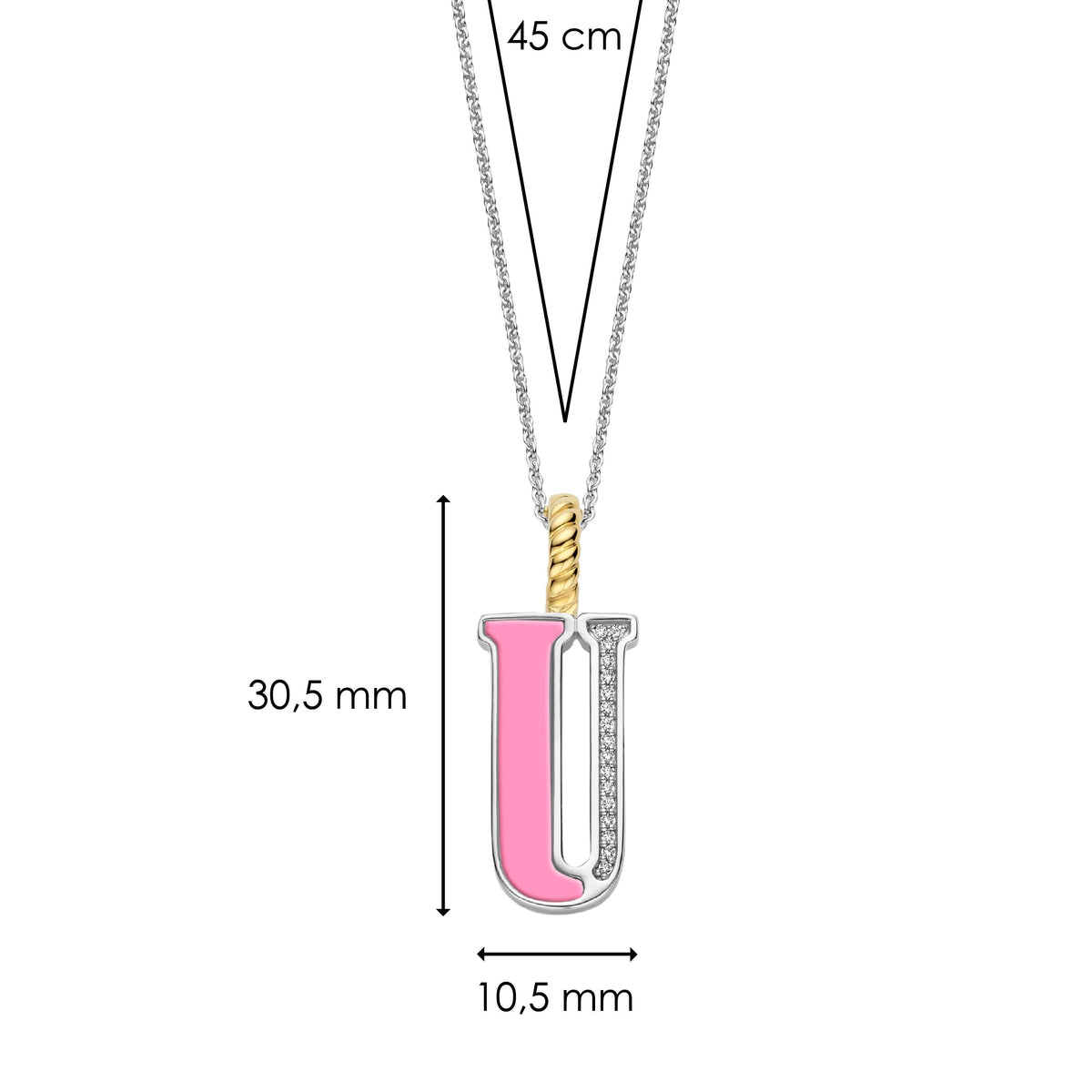 Ti Sento Milano Pendentif lettre U Lettres et chiffres 6840PI_U