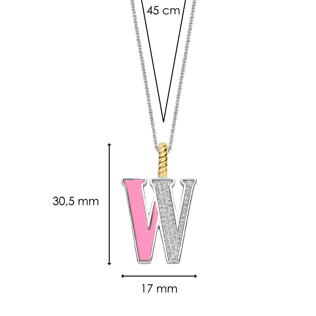 Ti Sento Milano Pendentif lettre W Lettres et chiffres 6840PI_W