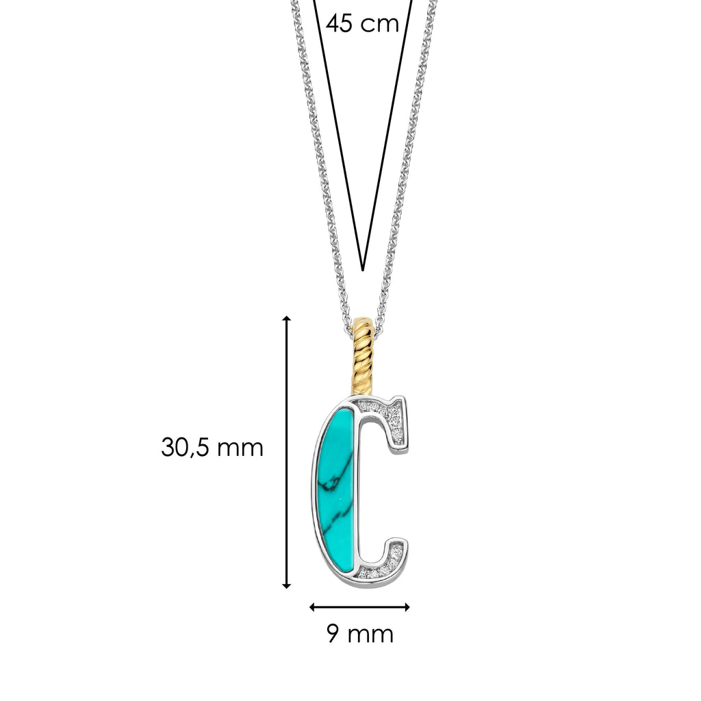 Ti Sento Milano Pendentif lettre C Lettres et chiffres 6840TQ_C
