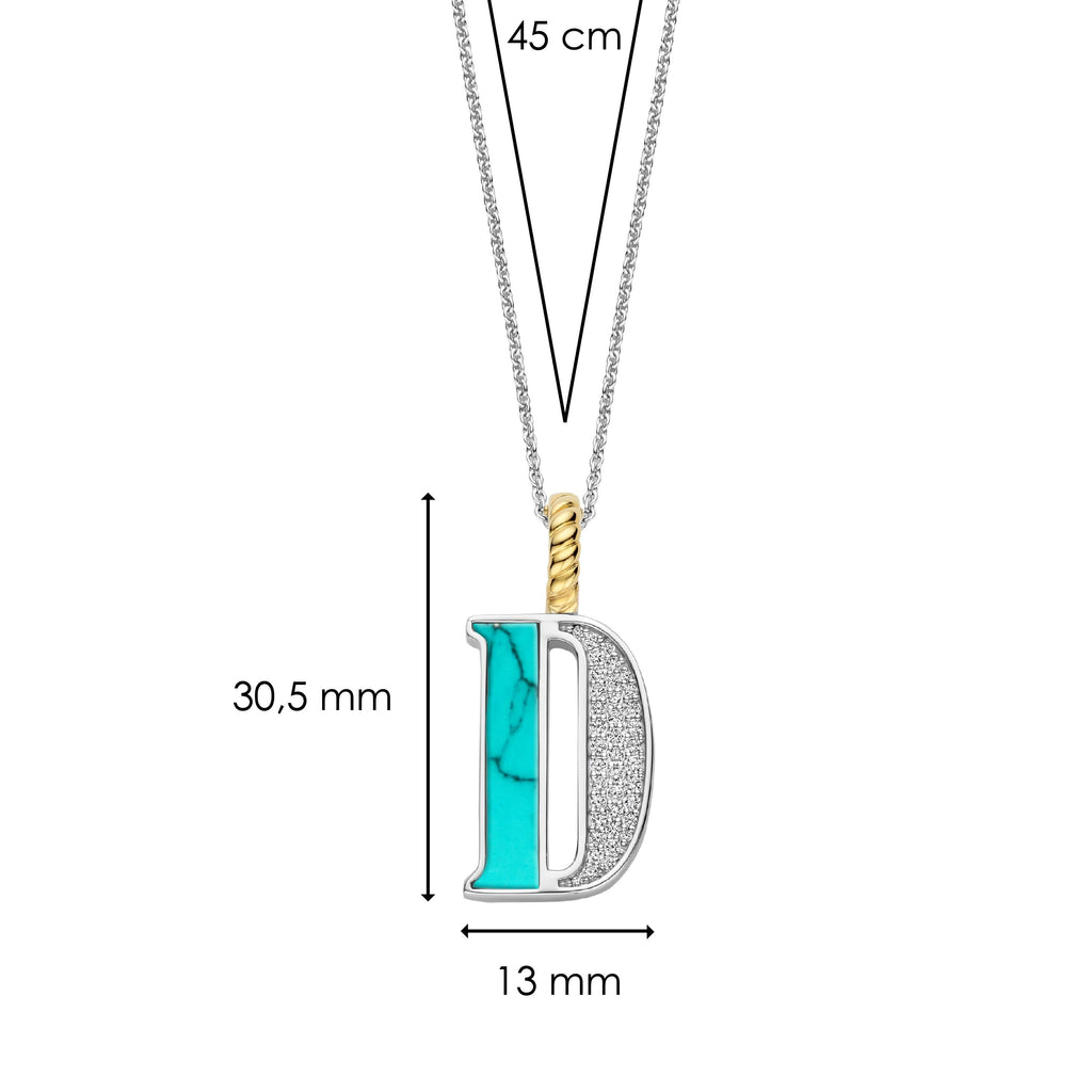 Ti Sento Milano Pendentif lettre D Lettres et chiffres 6840TQ_D