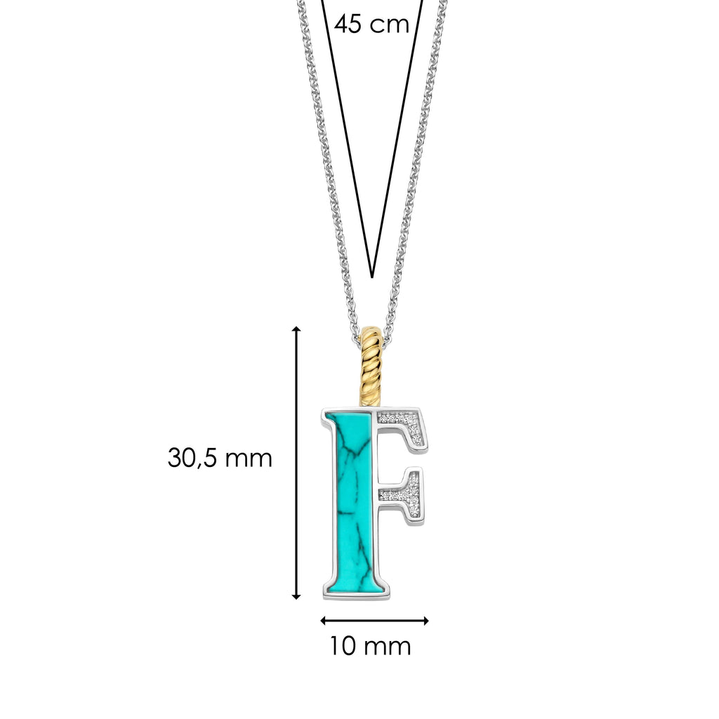 Ti Sento Milano Pendentif lettre F Lettres et chiffres 6840TQ_F