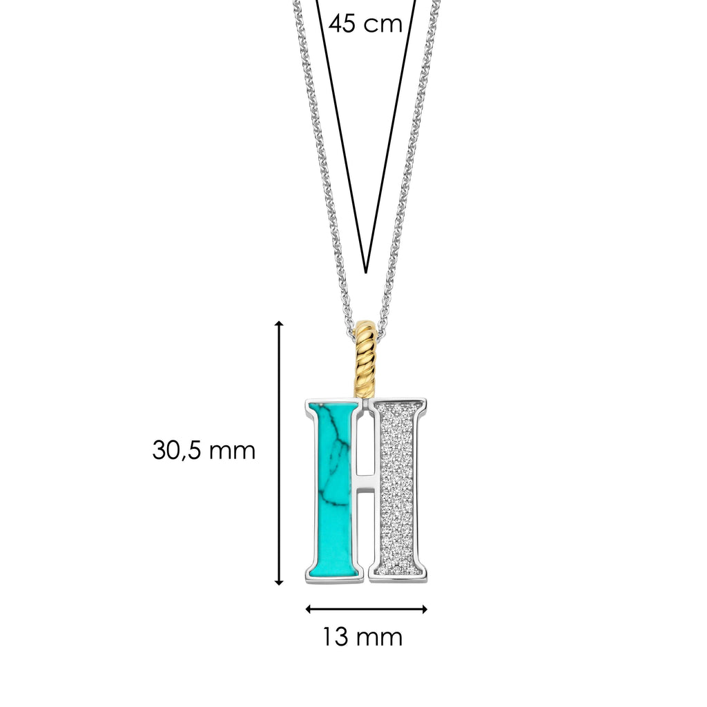 Ti Sento Milano Pendentif lettre H Lettres et chiffres 6840TQ_H