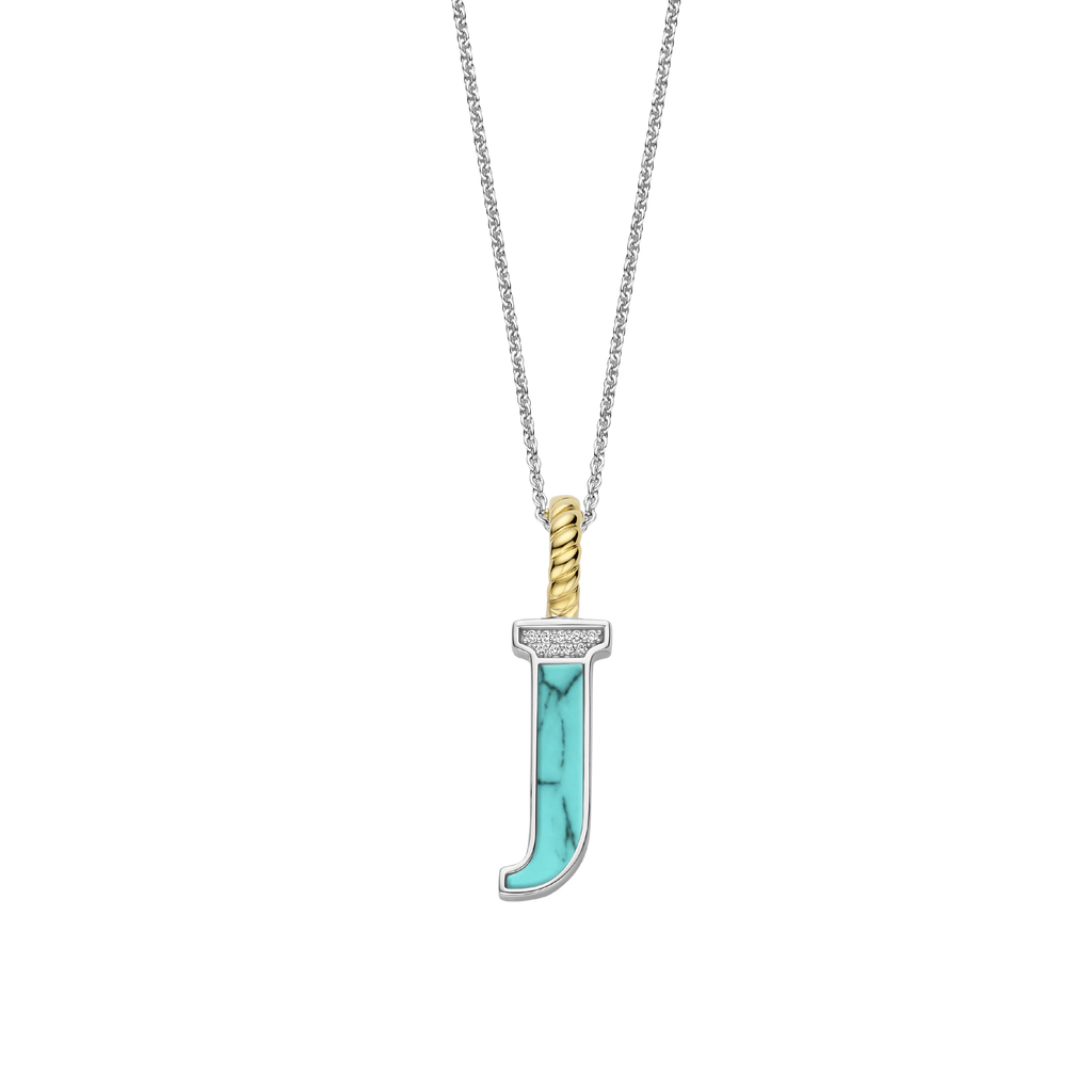 Ti Sento Milano Pendentif lettre J Lettres et chiffres 6840TQ_J