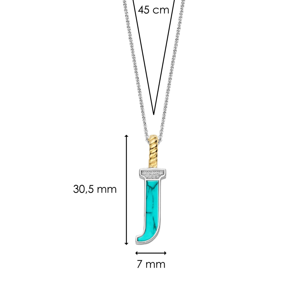 Ti Sento Milano Pendentif lettre J Lettres et chiffres 6840TQ_J