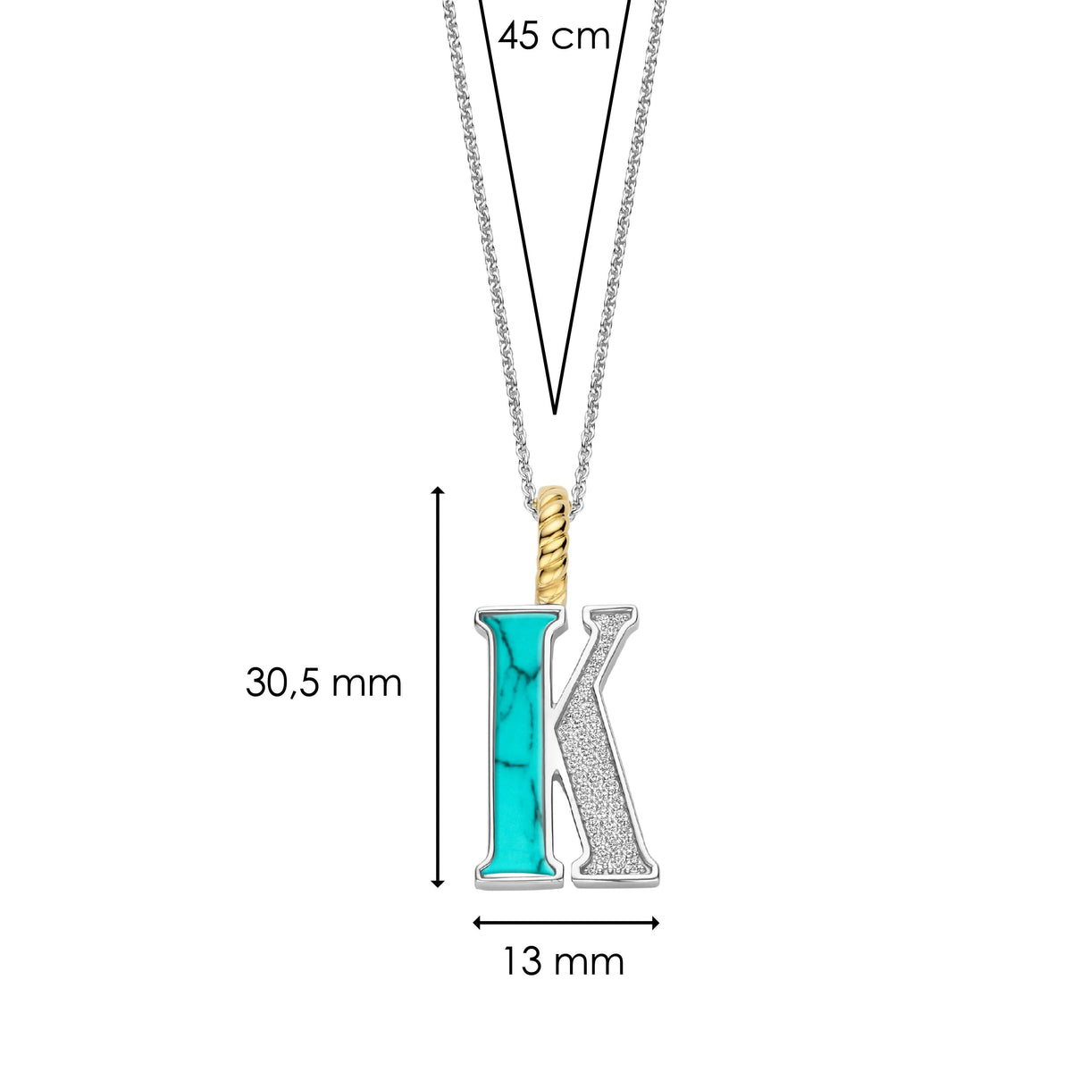 Ti Sento Milano Pendentif lettre K Lettres et chiffres 6840TQ_K
