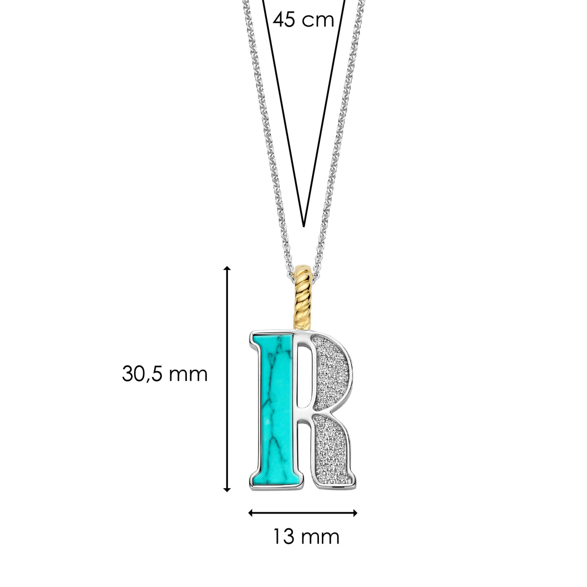 Ti Sento Milano Pendentif lettre R Lettres et chiffres 6840TQ_R
