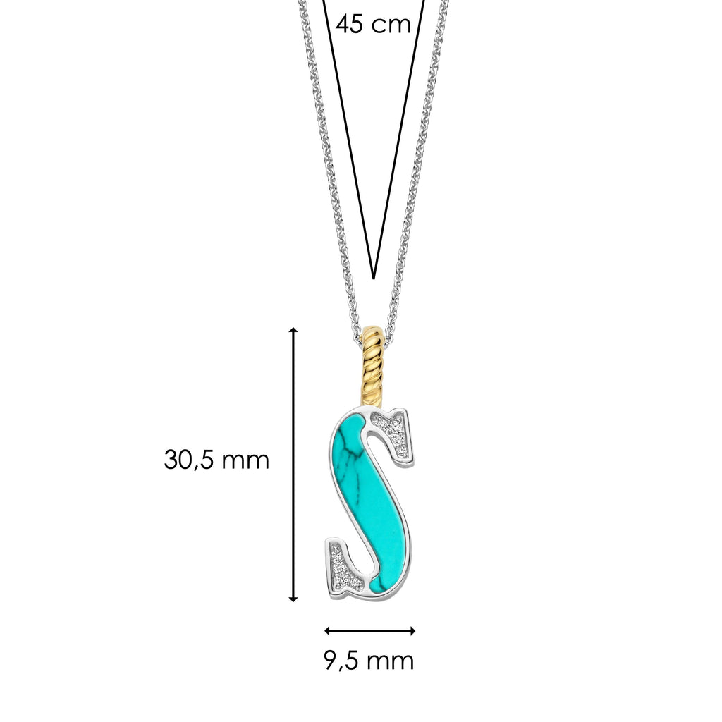 Ti Sento Milano Pendentif lettre S Lettres et chiffres 6840TQ_S