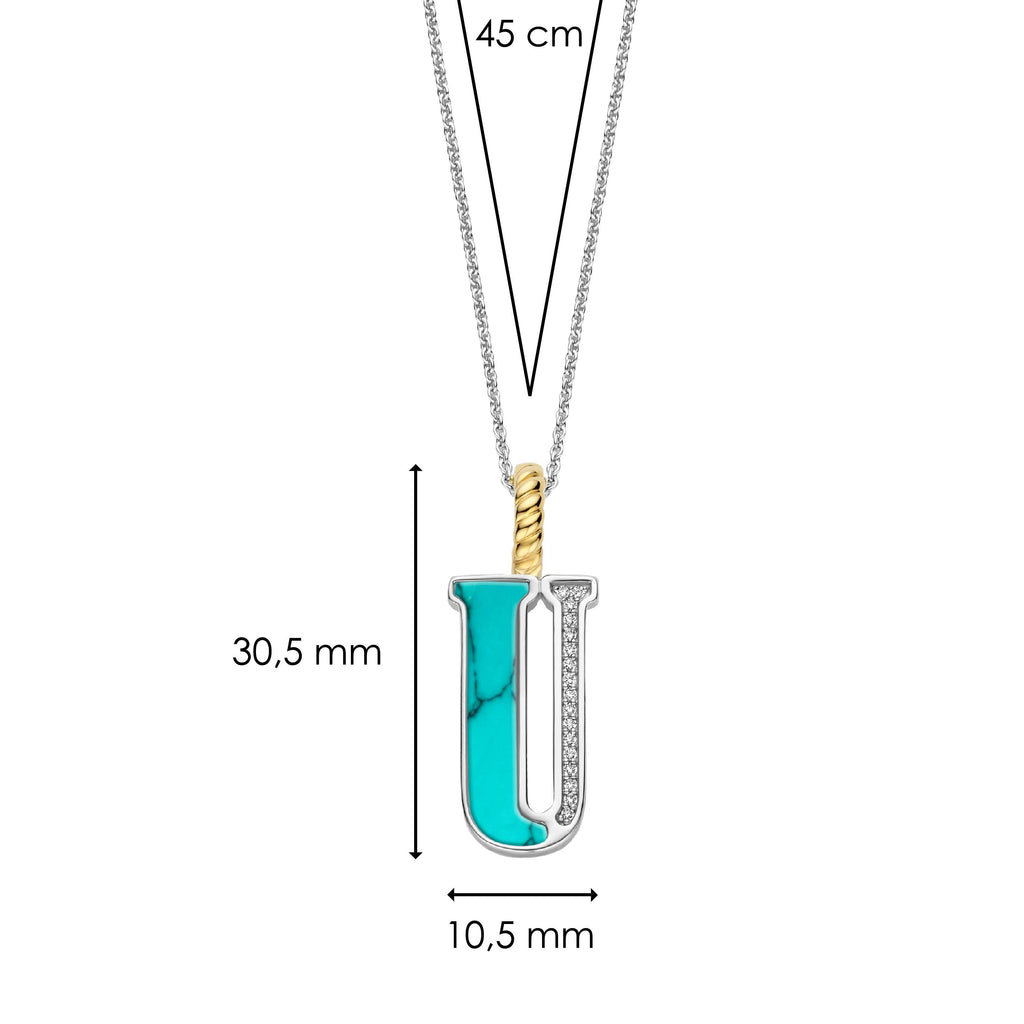 Ti Sento Milano Pendentif lettre U Lettres et chiffres 6840TQ_U