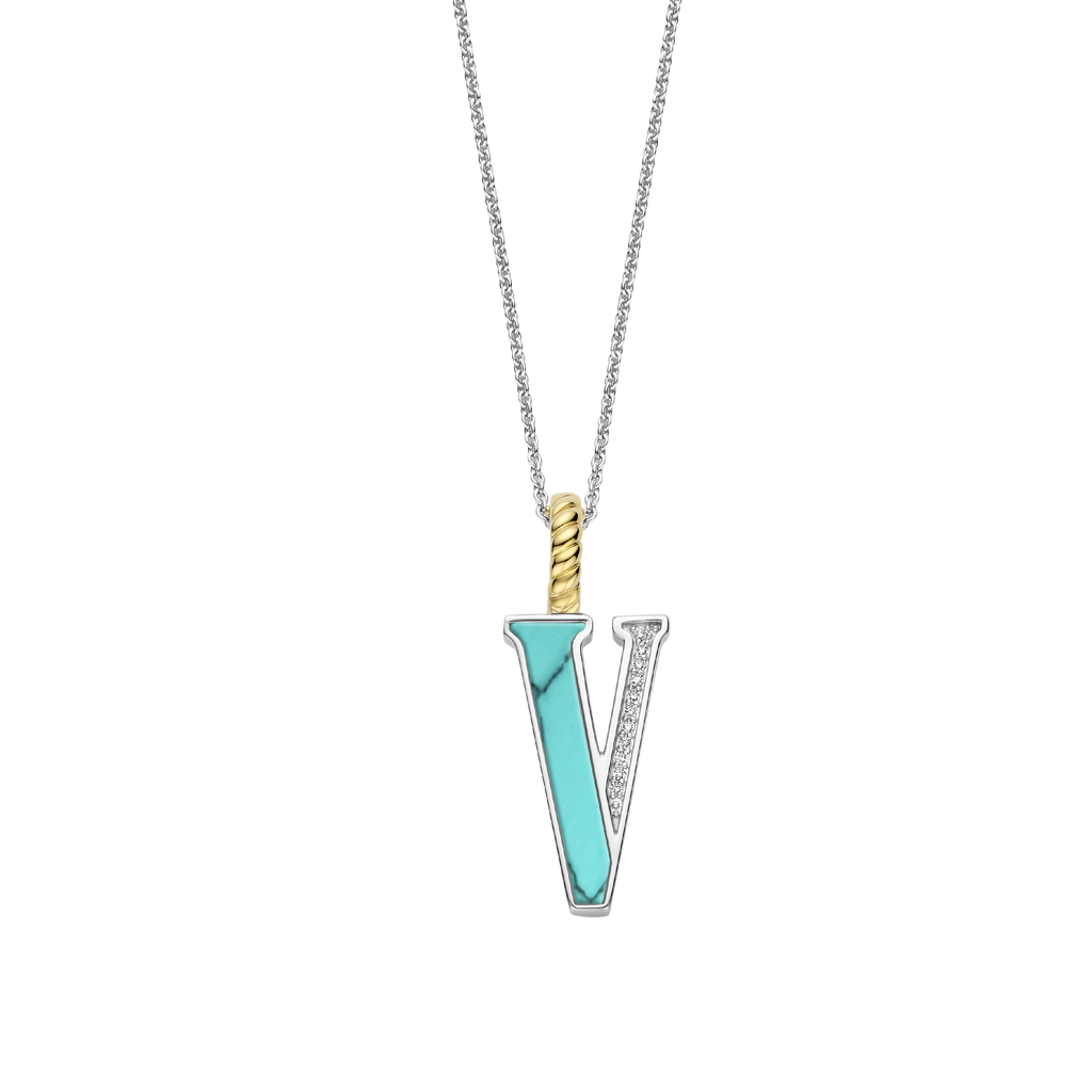 Ti Sento Milano Pendentif lettre V Lettres et chiffres 6840TQ_V