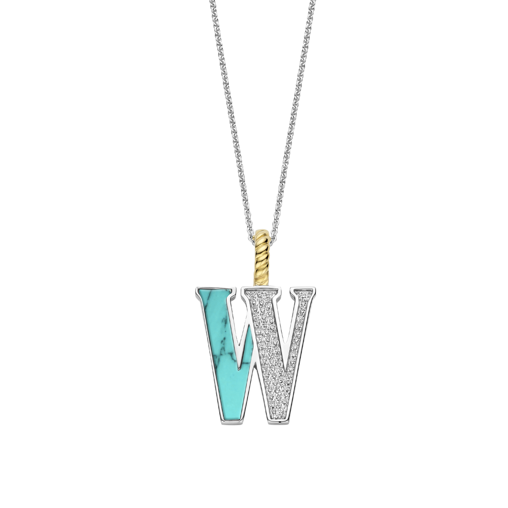 Ti Sento Milano Pendentif lettre W Lettres et chiffres 6840TQ_W