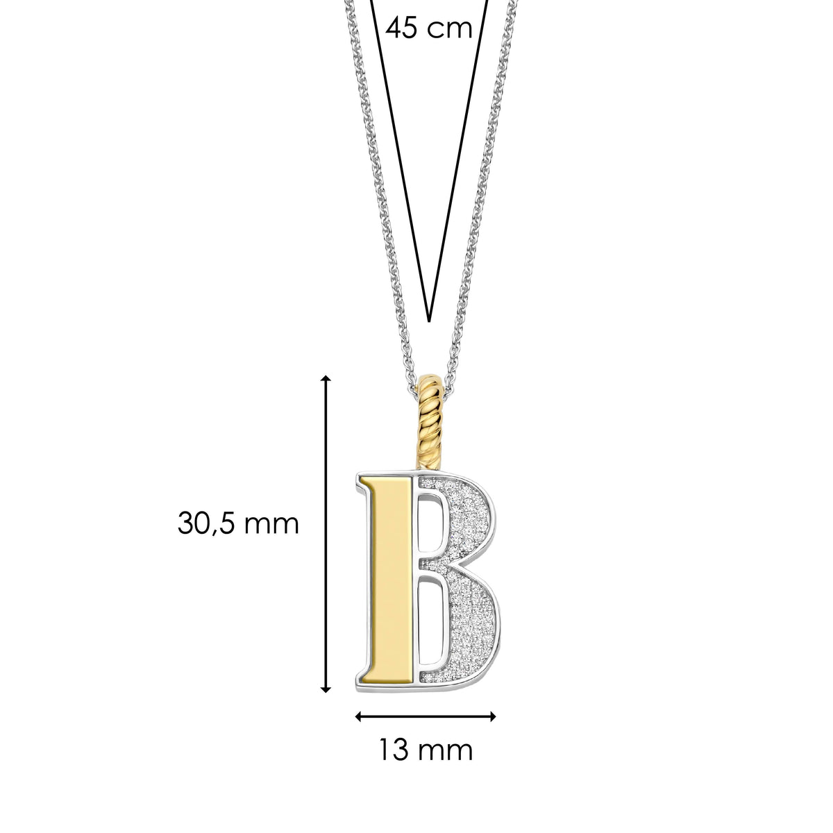 Ti Sento Milano Pendentif lettre B Lettres et chiffres 6840ZY_B