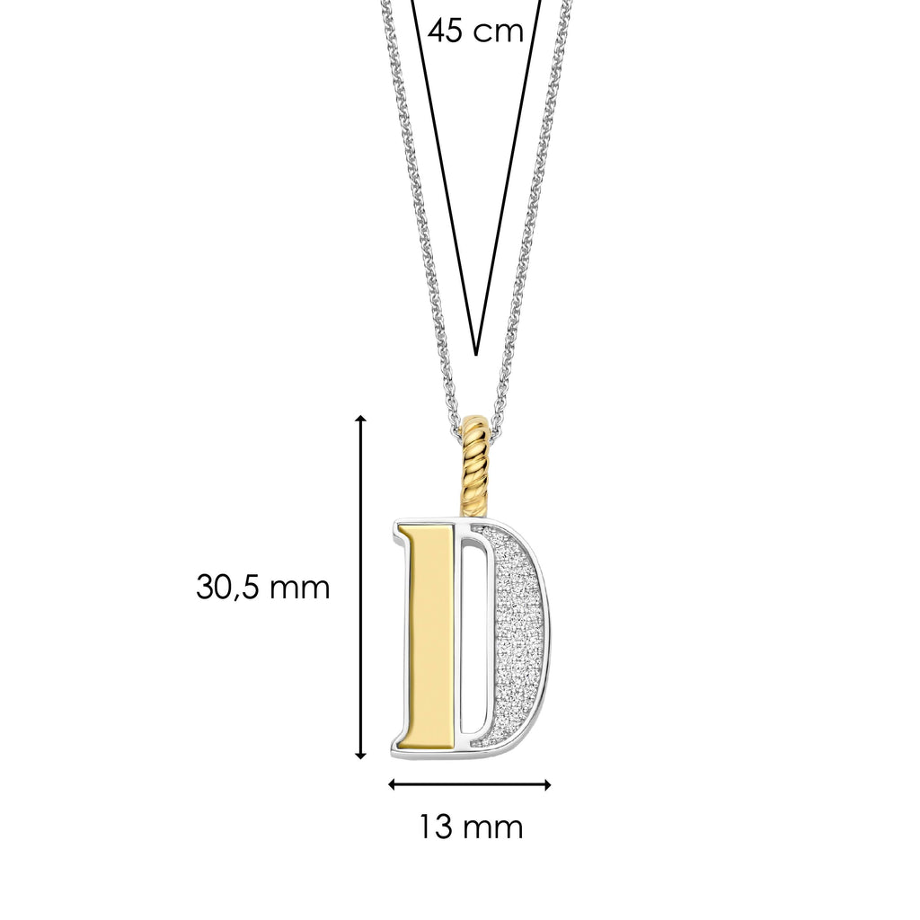 Ti Sento Milano Pendentif lettre D Lettres et chiffres 6840ZY_D