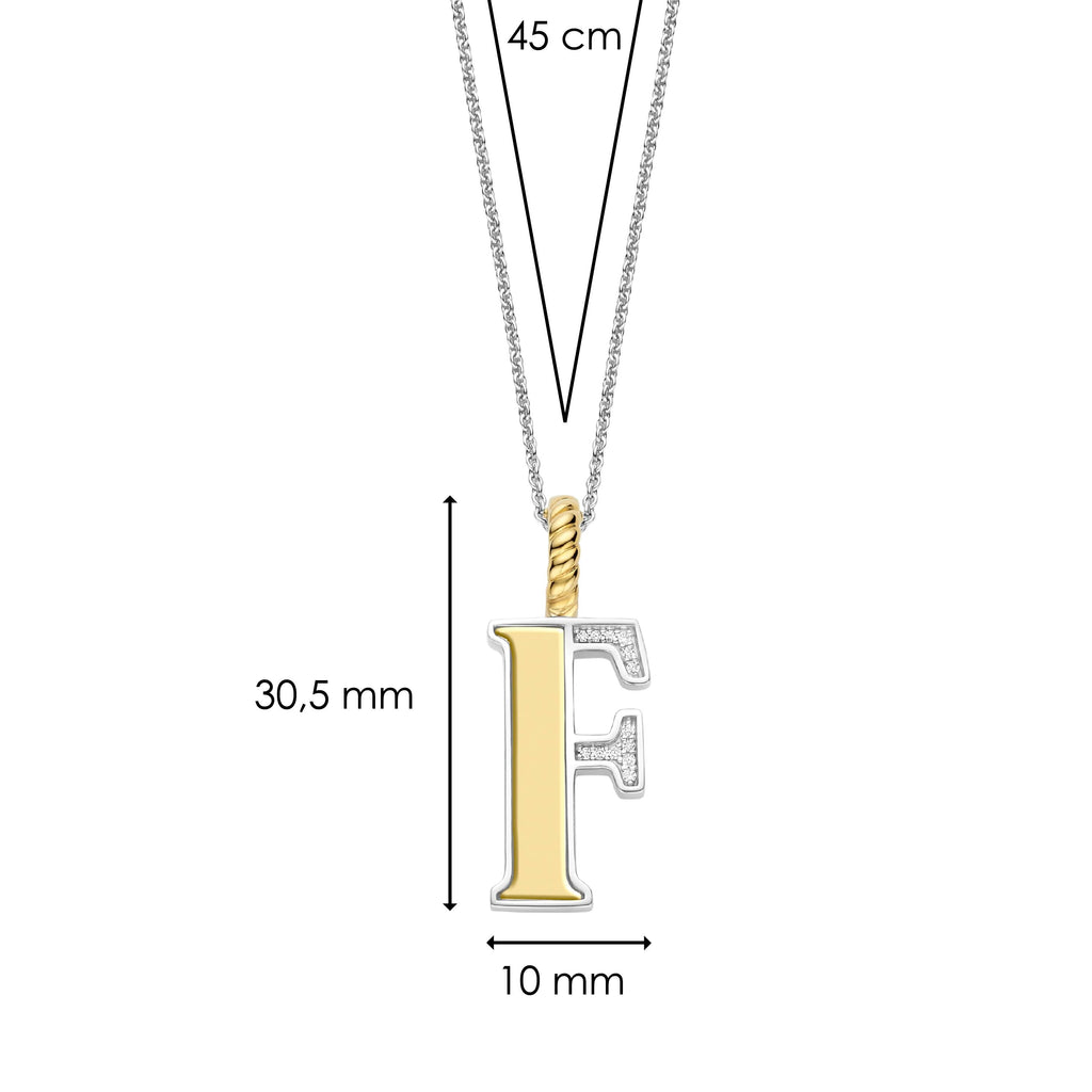 Ti Sento Milano Pendentif lettre F Lettres et chiffres 6840ZY_F