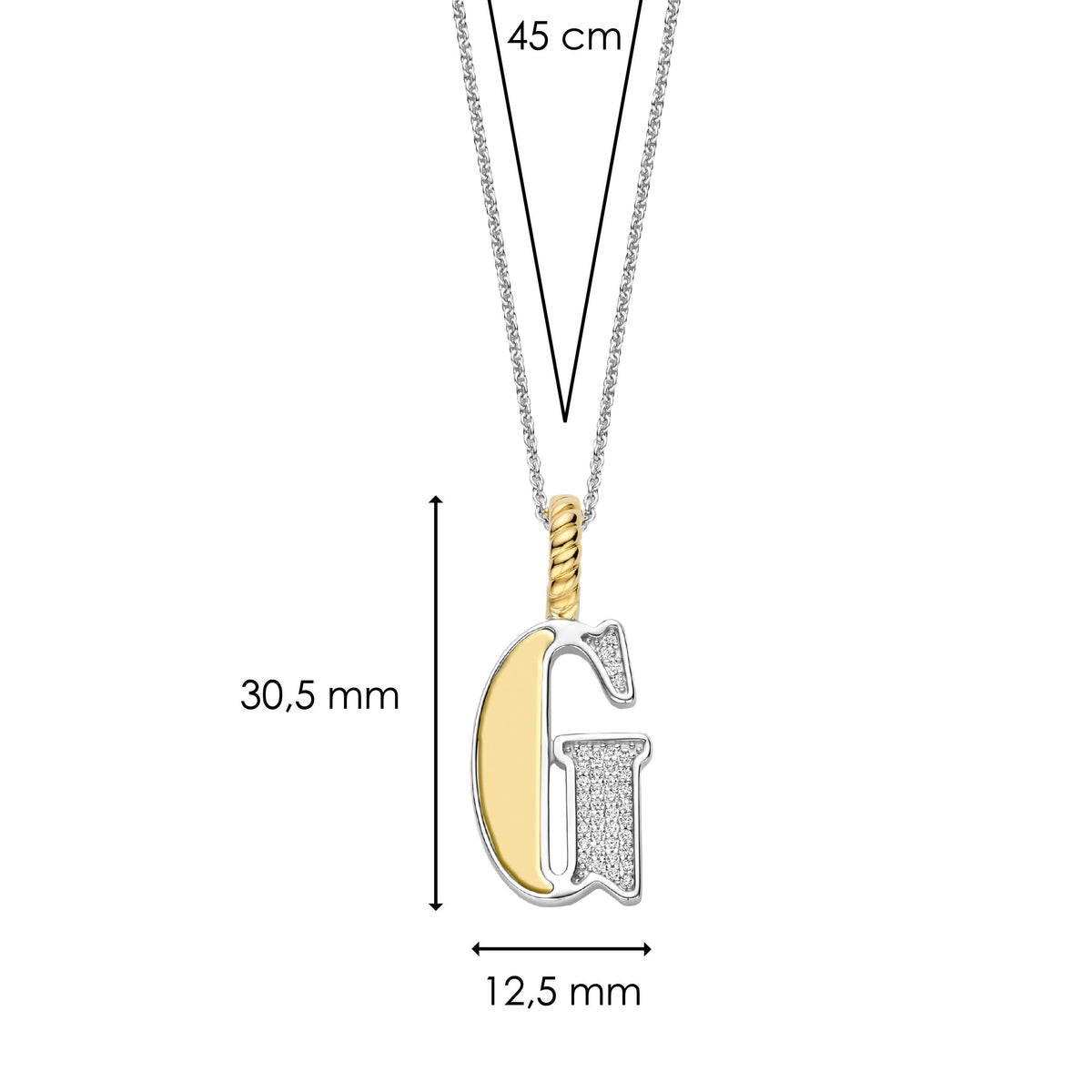 Ti Sento Milano Pendentif lettre G Lettres et chiffres 6840ZY_G