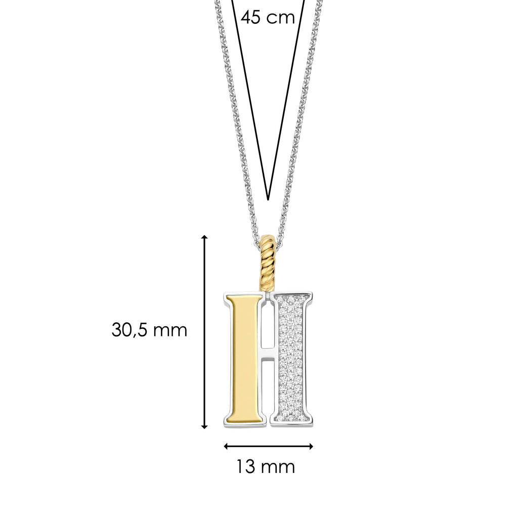 Ti Sento Milano Pendentif lettre H Lettres et chiffres 6840ZY_H