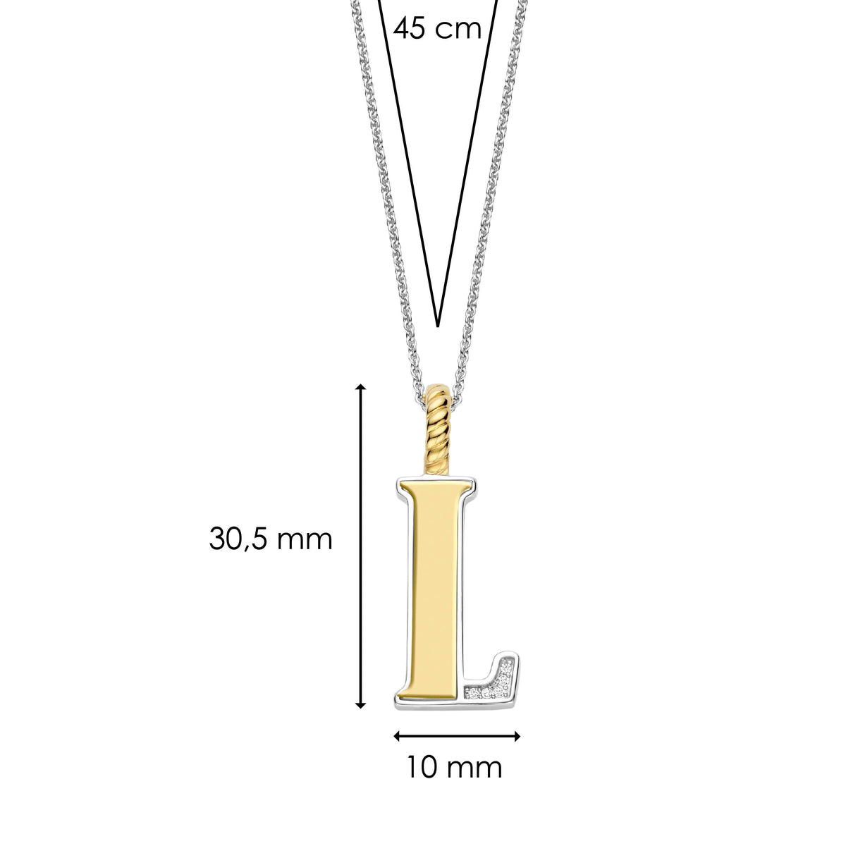Ti Sento Milano Pendentif lettre L Lettres et chiffres 6840ZY_L