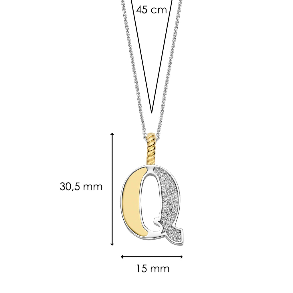 Ti Sento Milano Pendentif lettre Q Lettres et chiffres 6840ZY_Q
