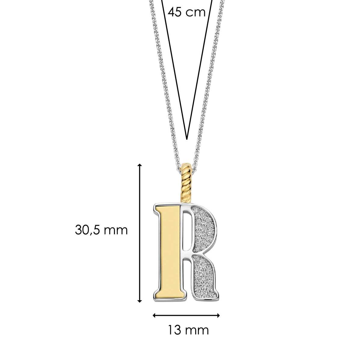 Ti Sento Milano Pendentif lettre R Lettres et chiffres 6840ZY_R