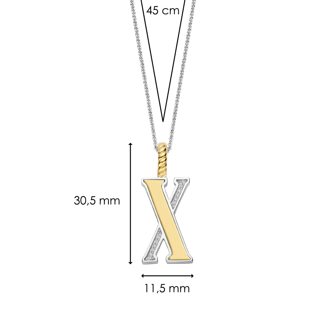 Ti Sento Milano Pendentif lettre X Lettres et chiffres 6840ZY_X