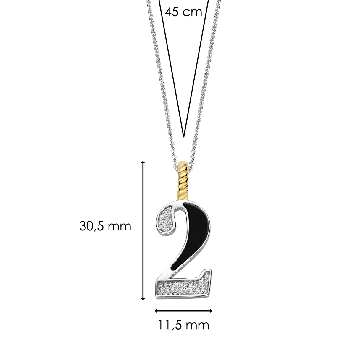 Ti Sento Milano Pendentif Lettres et chiffres 6841BL_2