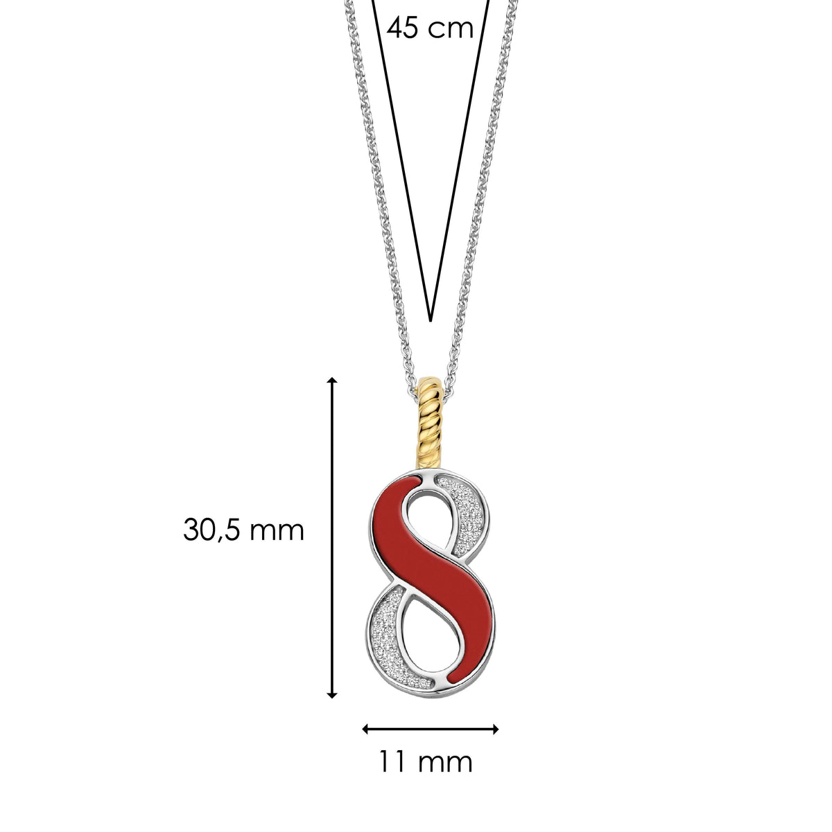 Ti Sento Milano Pendentif Lettres et chiffres 6841CR_8