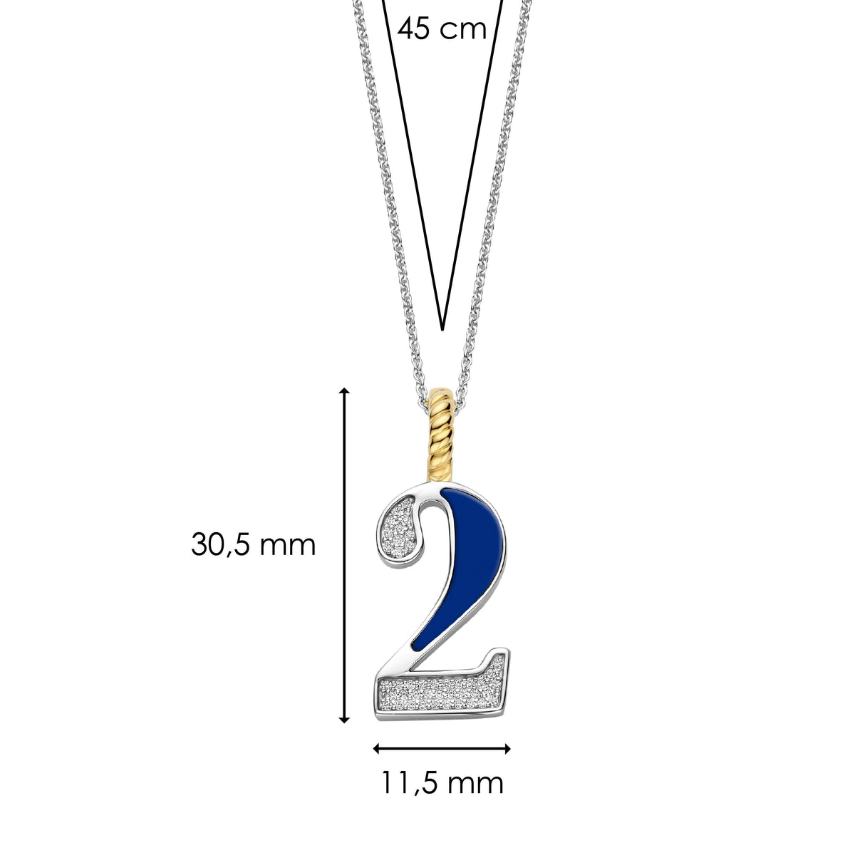 Ti Sento Milano Pendentif Lettres et chiffres 6841LB_2