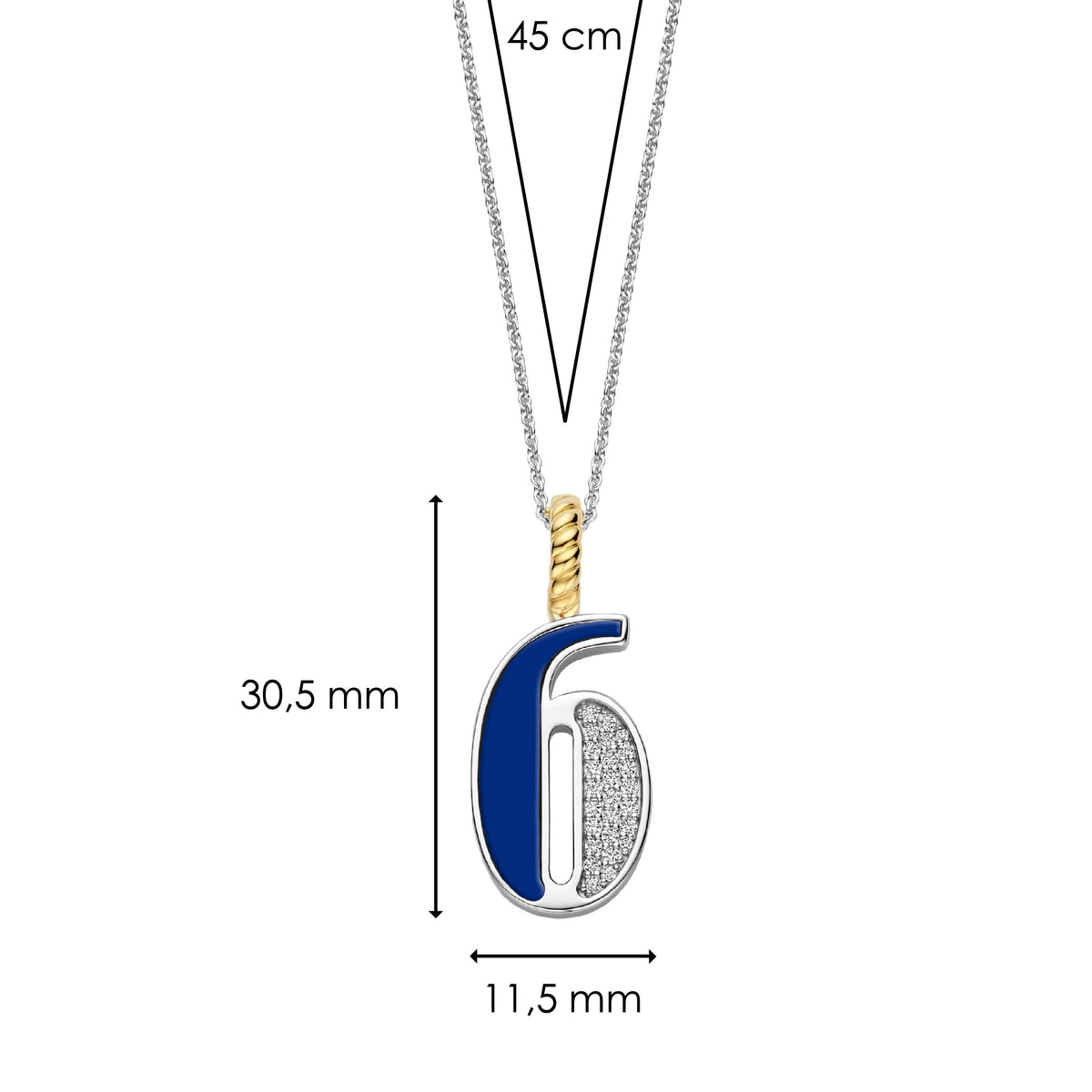 Ti Sento Milano Pendentif Lettres et chiffres 6841LB_6