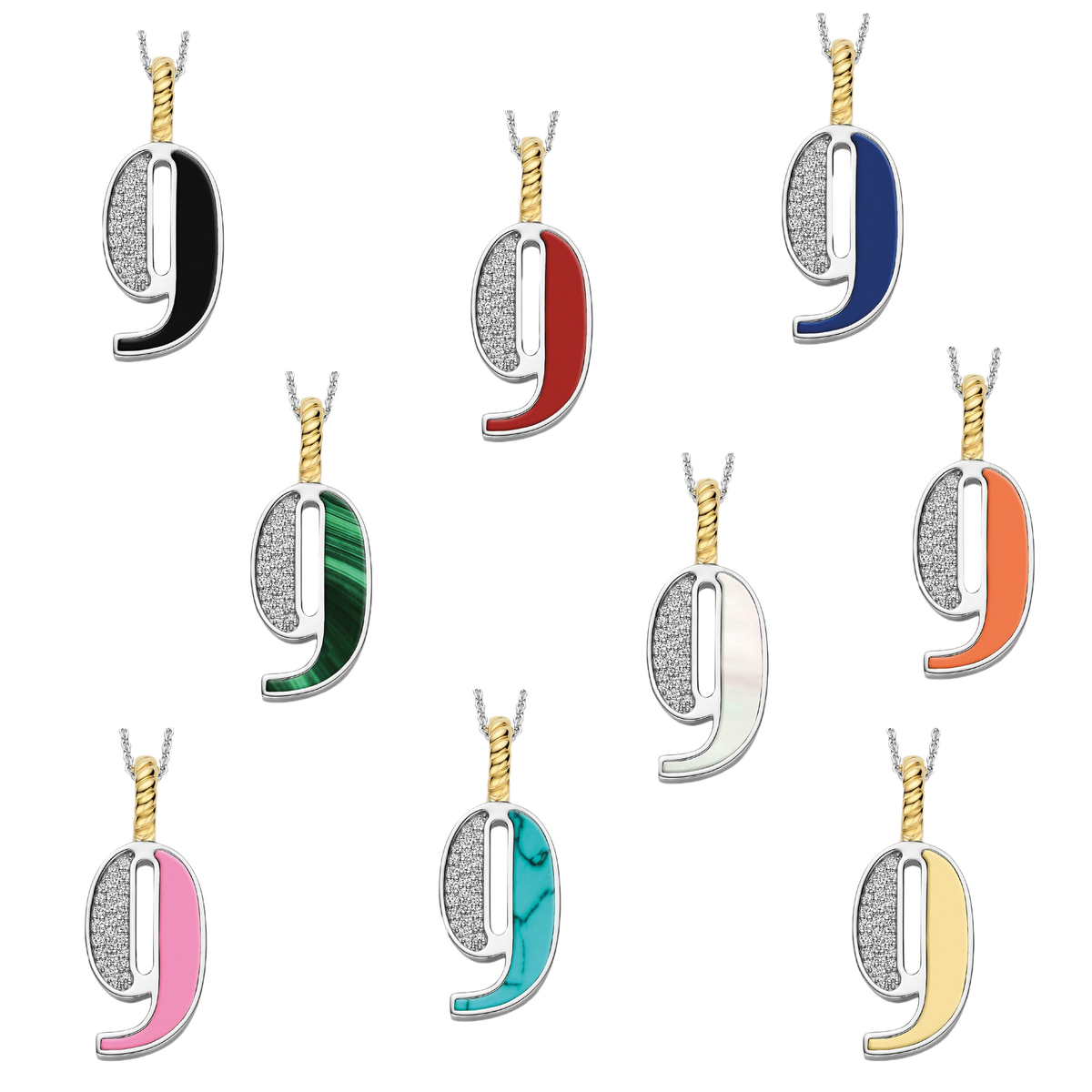 Ti Sento Milano Pendentif Lettres et chiffres 6841MW_9