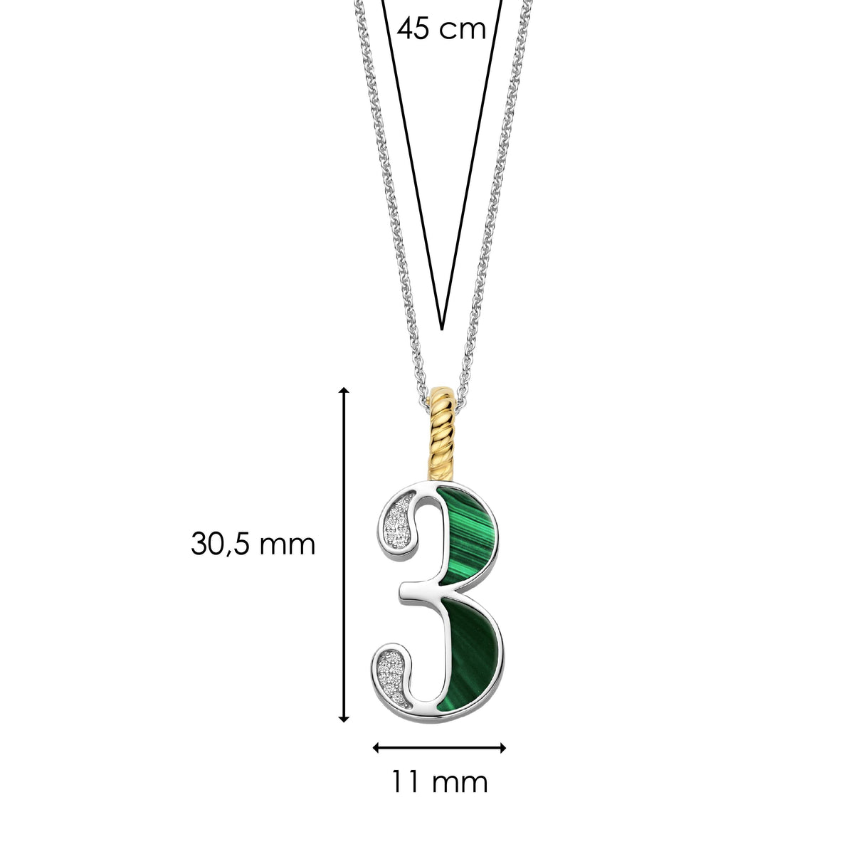 Ti Sento Milano Pendentif Lettres et chiffres 6841MA_3