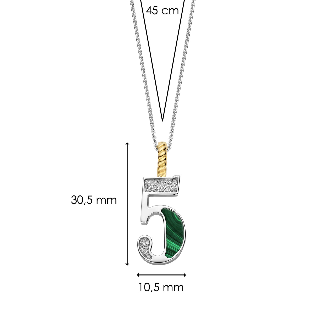 Ti Sento Milano Pendentif Lettres et chiffres 6841MA_5