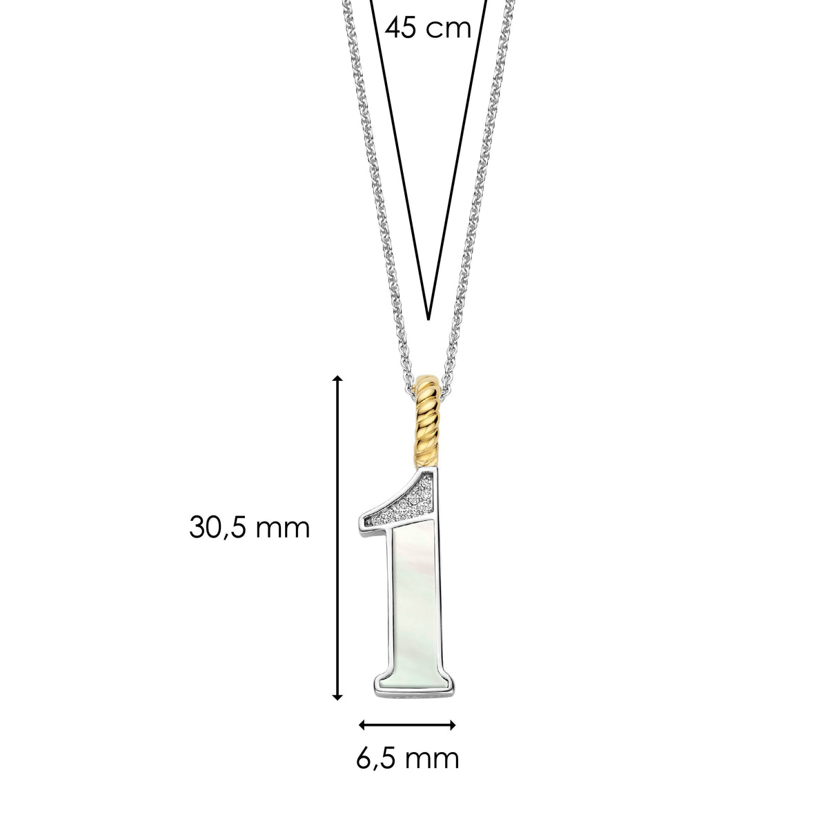 Ti Sento Milano Pendentif Lettres et chiffres 6841MW_1