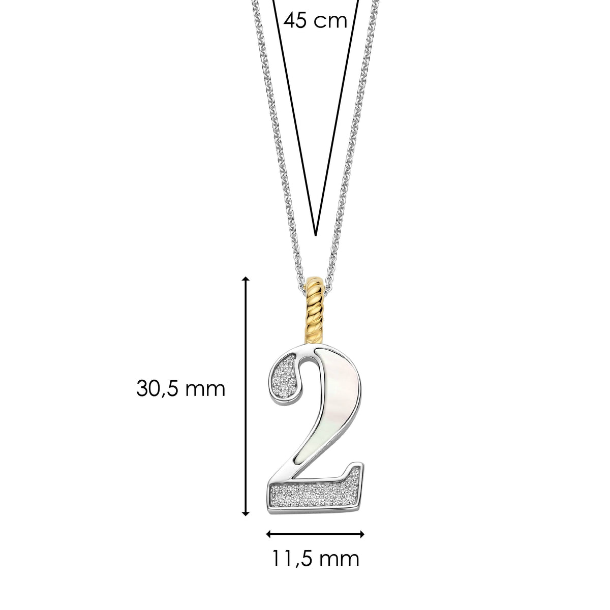 Ti Sento Milano Pendentif Lettres et chiffres 6841MW_2