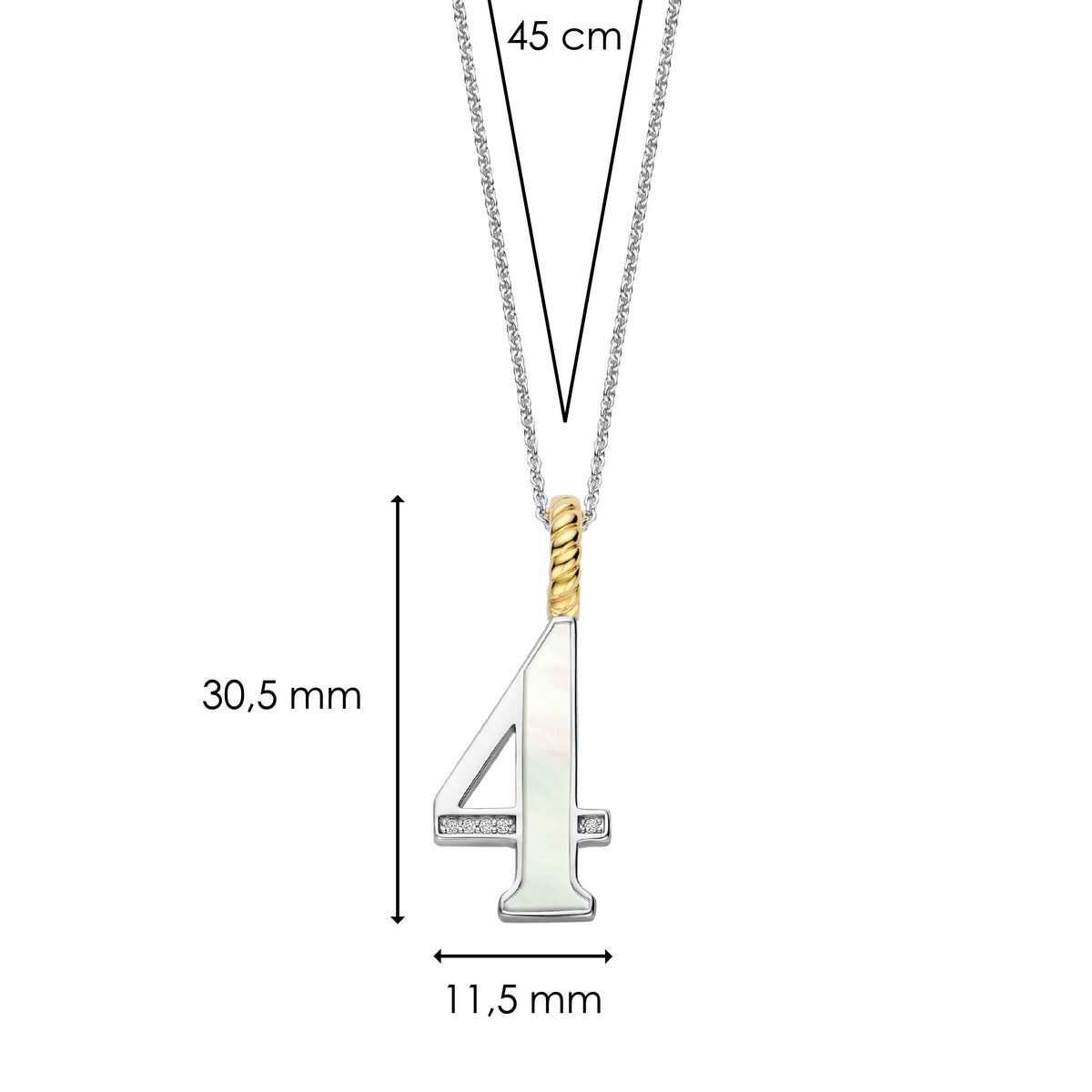 Ti Sento Milano Pendentif Lettres et chiffres 6841MW_4