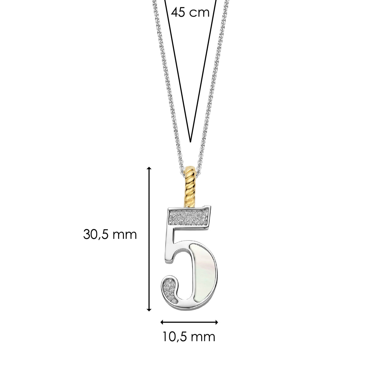 Ti Sento Milano Pendentif Lettres et chiffres 6841MW_5