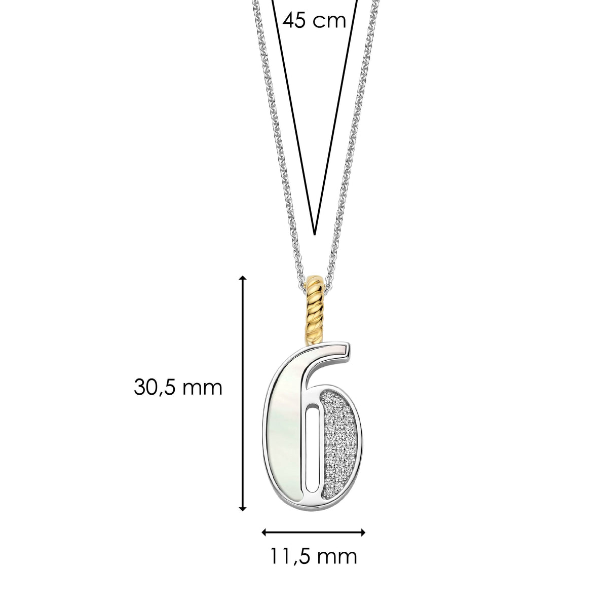 Ti Sento Milano Pendentif Lettres et chiffres 6841MW_6
