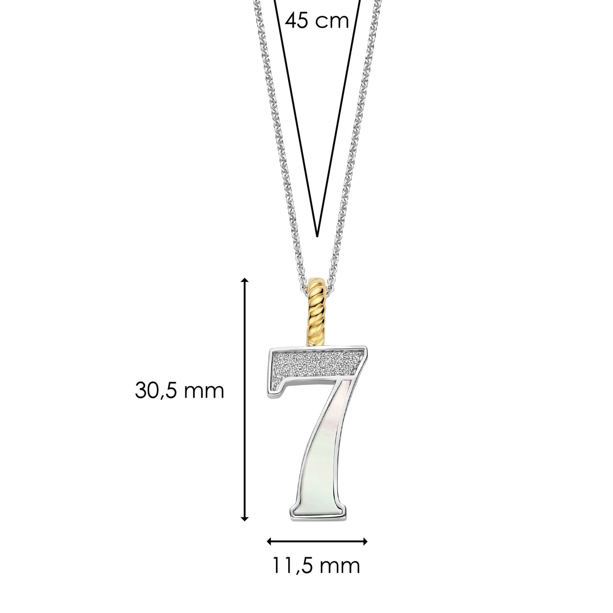 Ti Sento Milano Pendentif Lettres et chiffres 6841MW_7