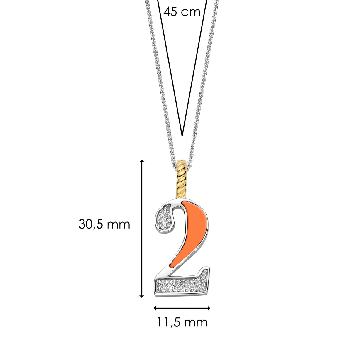 Ti Sento Milano Pendentif Lettres et chiffres 6841OR_2