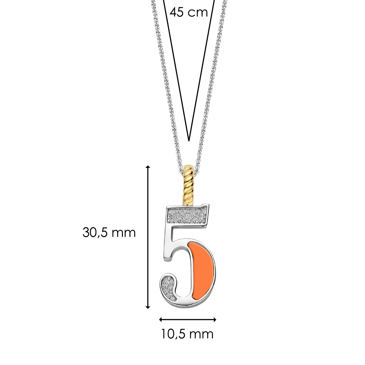 Ti Sento Milano Pendentif Lettres et chiffres 6841OR_5