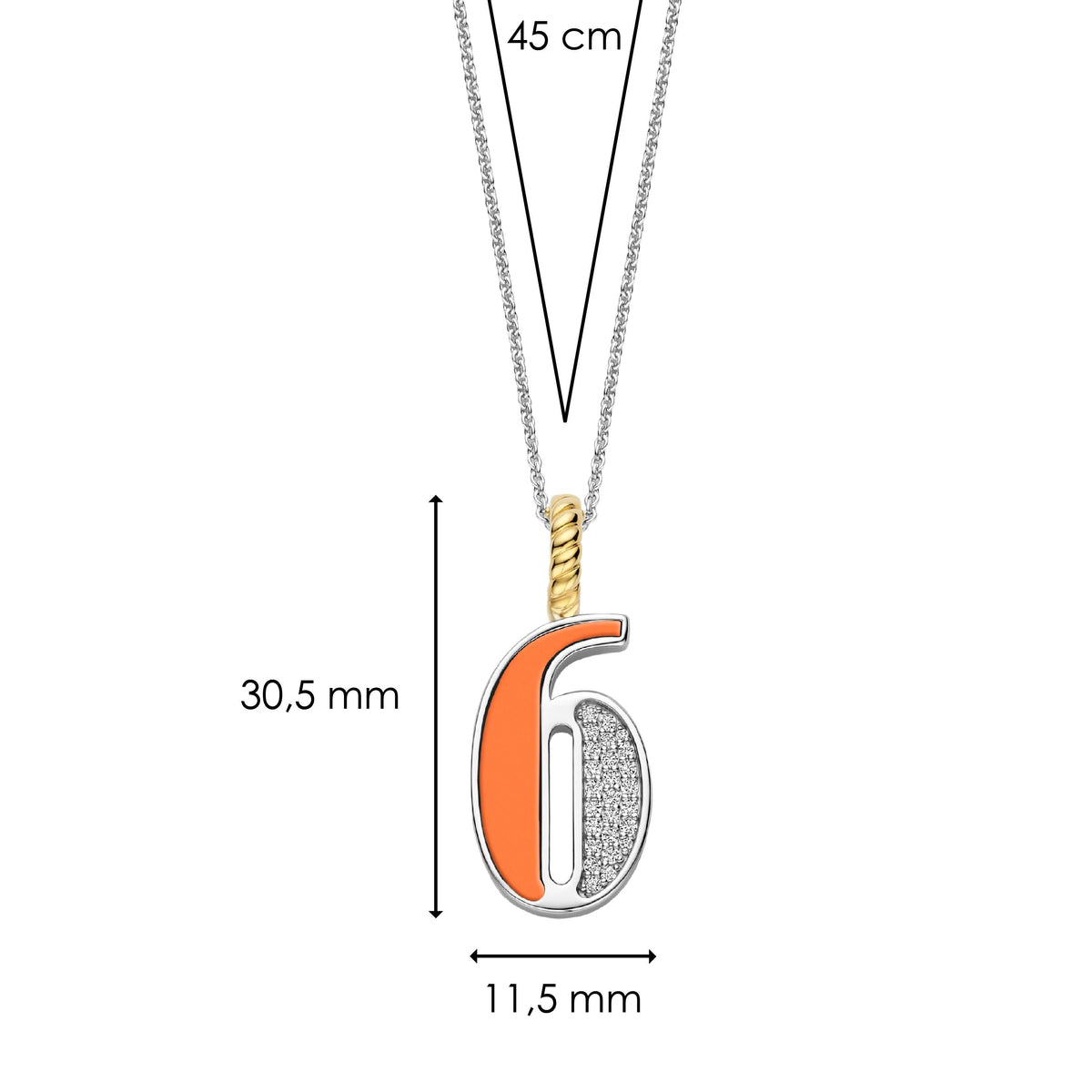 Ti Sento Milano Pendentif Lettres et chiffres 6841OR_6