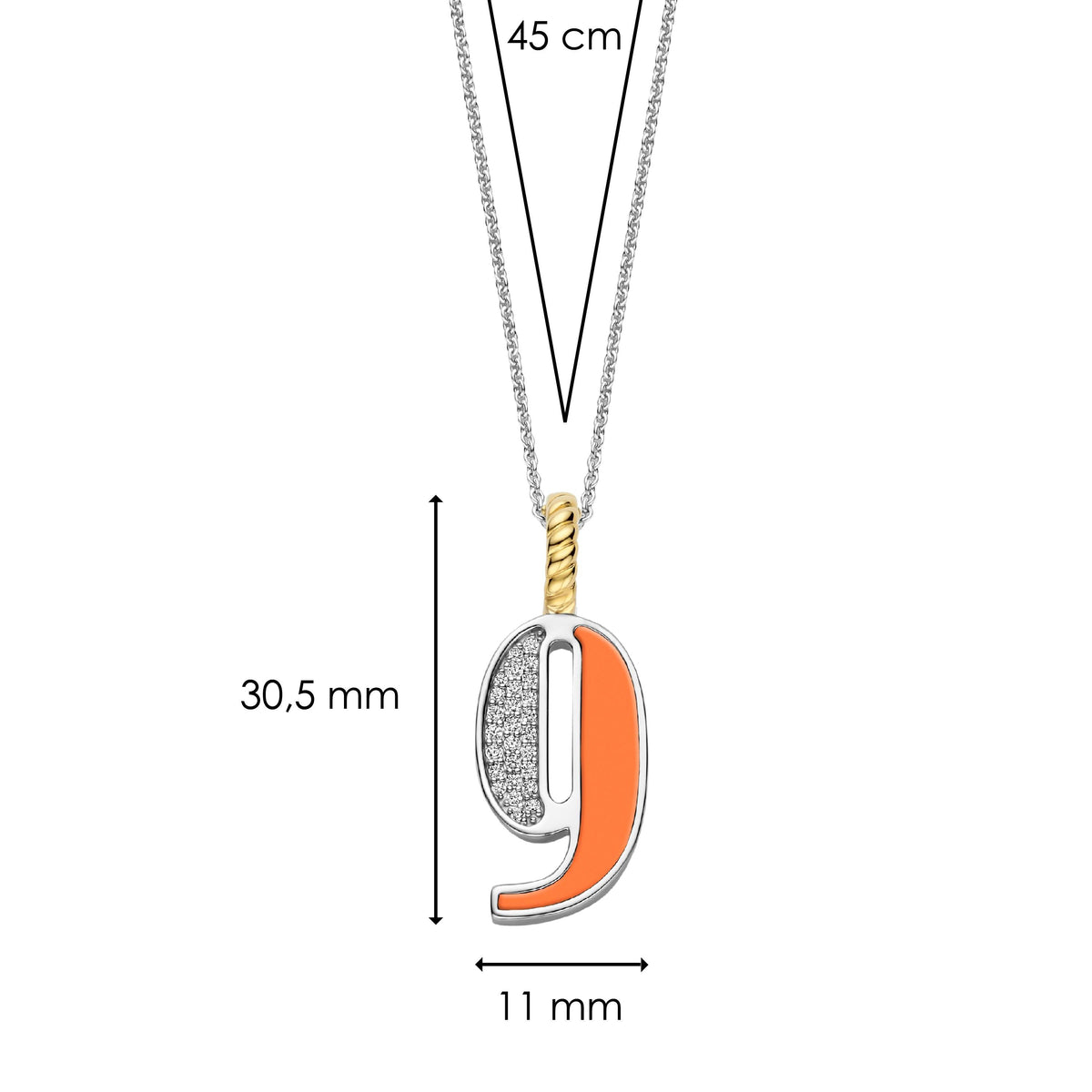 Ti Sento Milano Pendentif Lettres et chiffres 6841OR_9