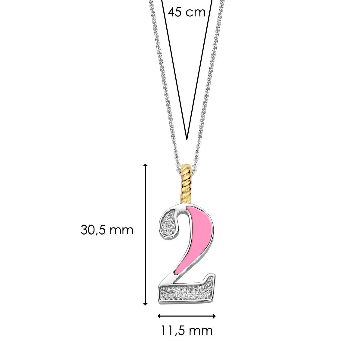 Ti Sento Milano Pendentif Lettres et chiffres 6841PI_2