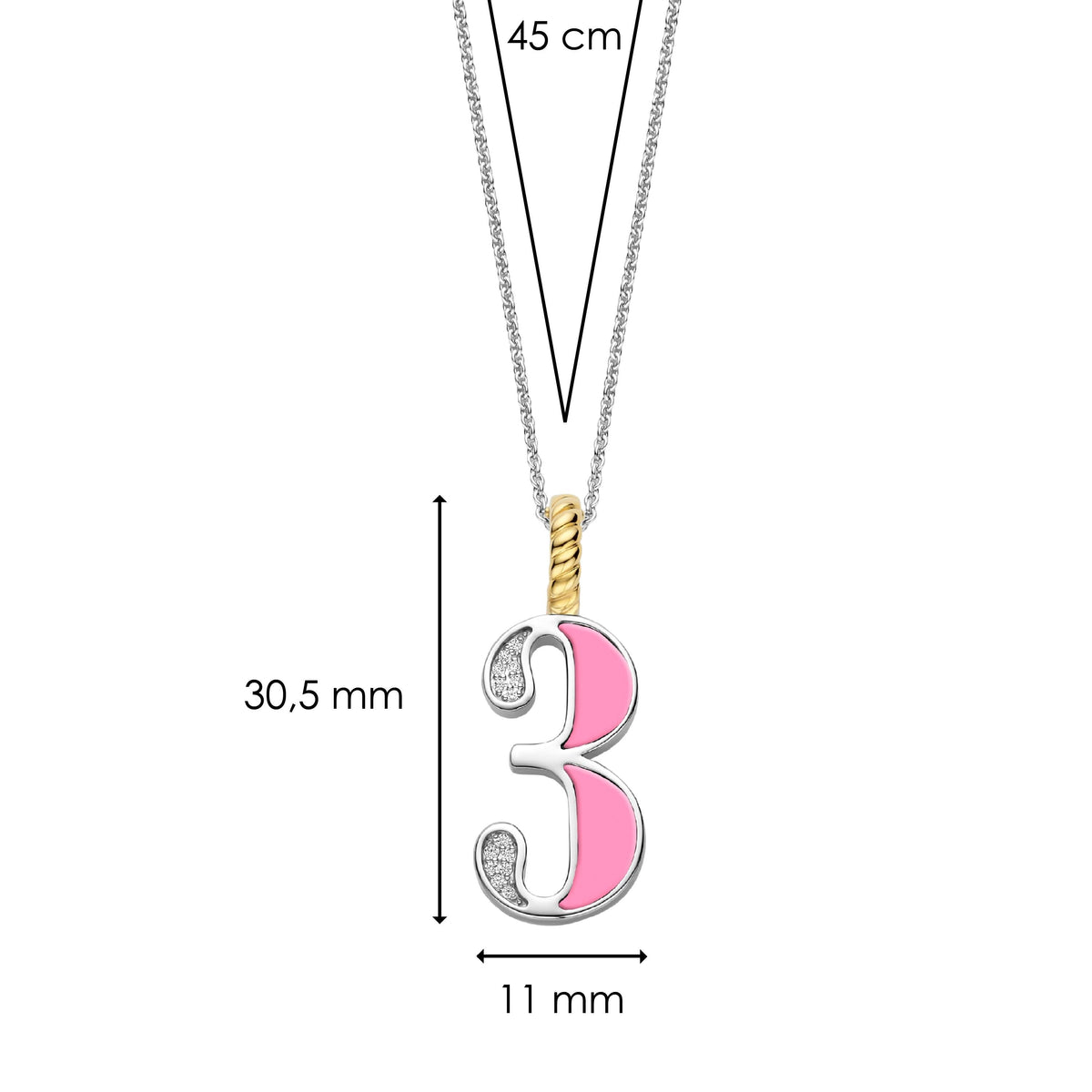 Ti Sento Milano Pendentif Lettres et chiffres 6841PI_3