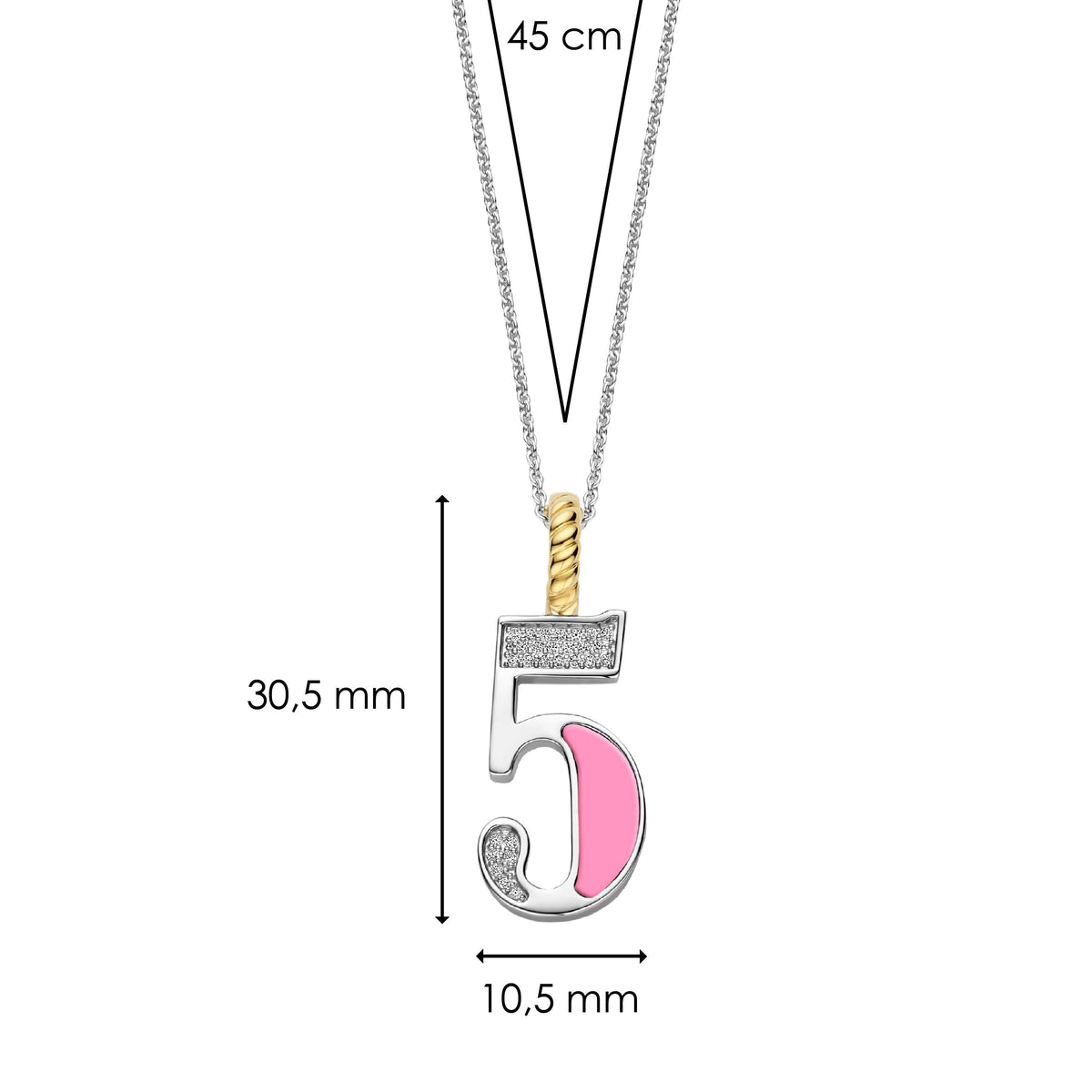 Ti Sento Milano Pendentif Lettres et chiffres 6841PI_5