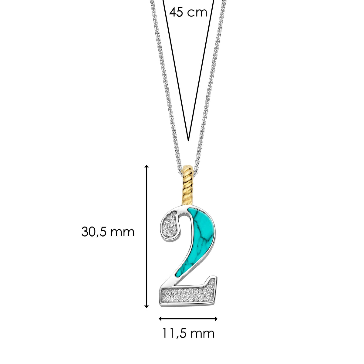 Ti Sento Milano Pendentif Lettres et chiffres 6841TQ_2