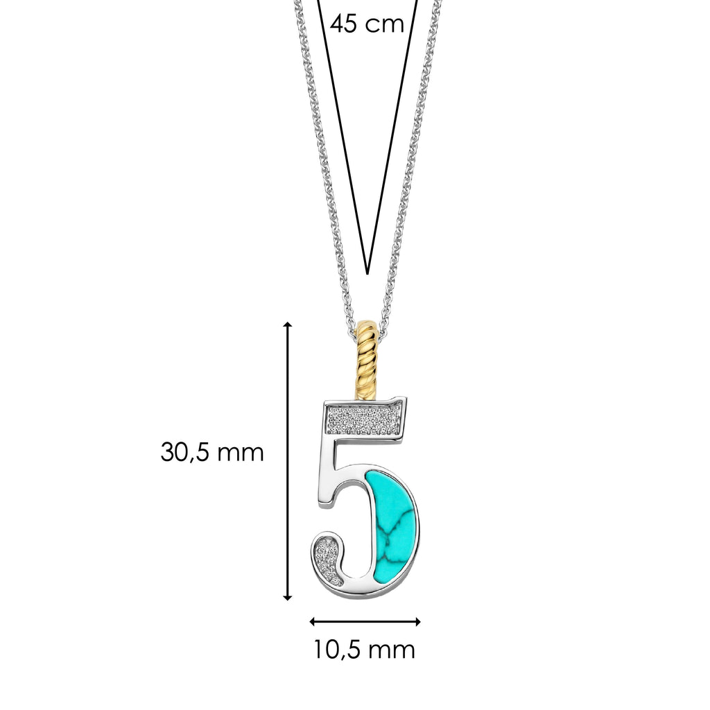 Ti Sento Milano Pendentif Lettres et chiffres 6841TQ_5