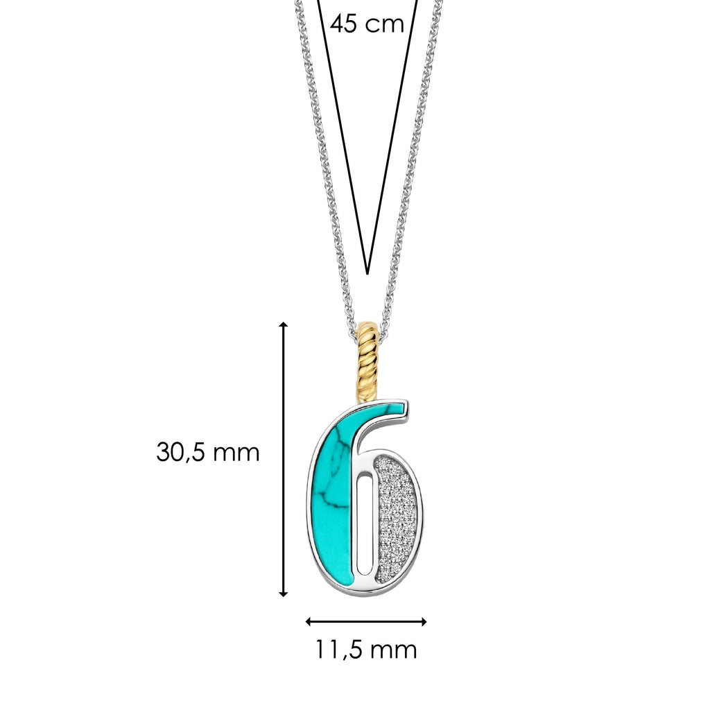 Ti Sento Milano Pendentif Lettres et chiffres 6841TQ_6