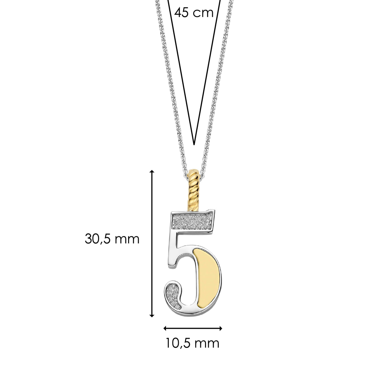 Ti Sento Milano Pendentif Lettres et chiffres 6841ZY_5