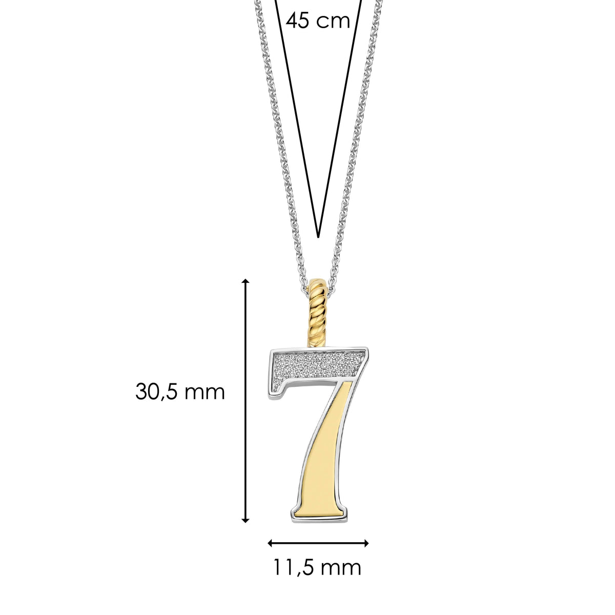 Ti Sento Milano Pendentif Lettres et chiffres 6841ZY_7