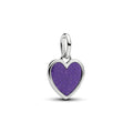 Pandora Moments Charm Pendant Cœur Gravable Violet 735088C02