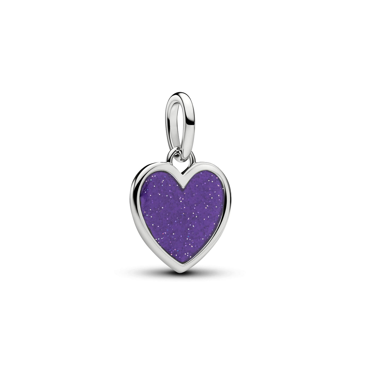 Pandora Moments Charm Pendant Cœur Gravable Violet 735088C02